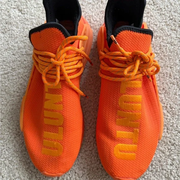 adidas gazelle silver green womens Adidas x Pharrell Williams Men's HU NMD Orange Low Top Sneakers